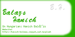 balazs hanich business card